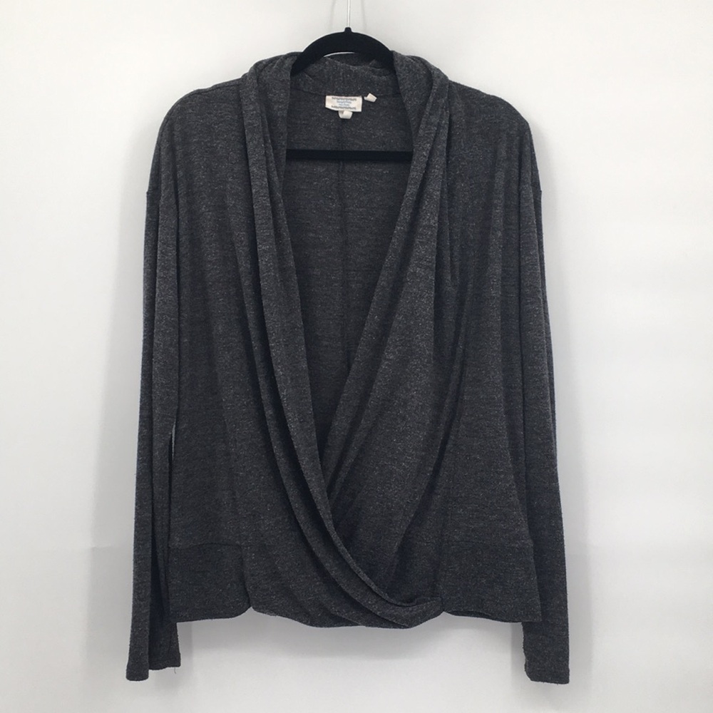 Simply Vera Open-Front Charcoal Wrap Cardigan Vera Wang Sweater XL